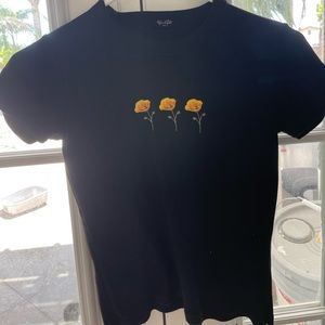 Brandy Melville Black Flower Top